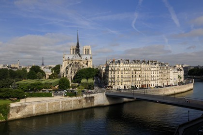 France, Paris (75), les rives de la Seine classées Patrimoine Mondial de l'UNESCO, île de la Cité, la cathédrale Notre-Dame
