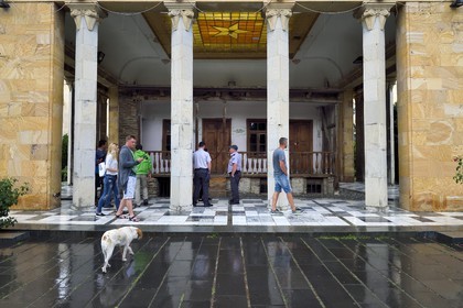 Georgia, Shida Kartli, Gori, hometown of Joseph Stalin, the birthplace of Stalin in its case in the Stalin museum