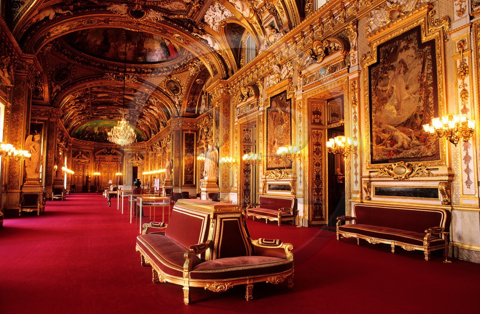 France, Paris (75), le Palais du Luxembourg, salle de conférences, ancienne galerie du Trône