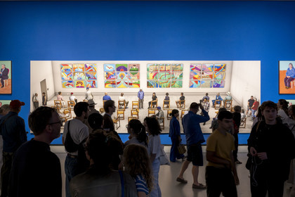 France, Paris, Bois de Boulogne, the Louis Vuitton Foundation by architect Frank Gehry, David Hockney exhibition 25, Pictures at an Exhibition (2018)