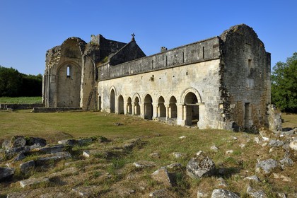 France, Dordogne, Périgord Vert, Cistercian Abbey of Boschaud from the 12th century which belonged to the Abbey of Clairvaux, former location of the cloister