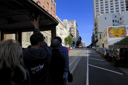 Etats-Unis, Californie, San Francisco, cable car dans Powell street