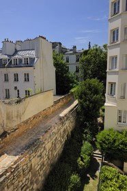 France, Paris (75), l’enceinte de Philippe Auguste entre la rue Clovis et Descartes