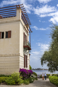 France, Alpes-Maritimes, Beaulieu-sur-Mer, neo-Greek style villa Kerylos build in 1908 by architect Emmanuel Pontremoli