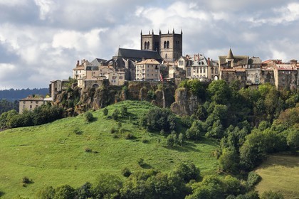 France, Cantal, Saint Flour, the upper town is located on the Planeze, a large volcanic plateau in Cantal