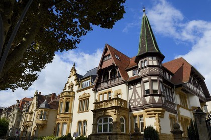 France, Moselle (57), Metz, quartier impérial, villas Jugendstil au 20-22 de l'avenue Foch