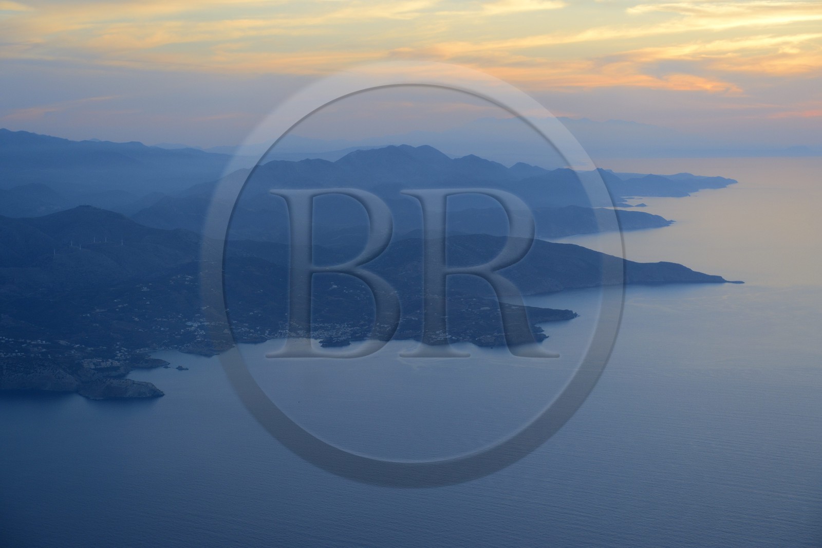Greece, Crete, the northwest coast of Crete toward Heraklion (aerial view)