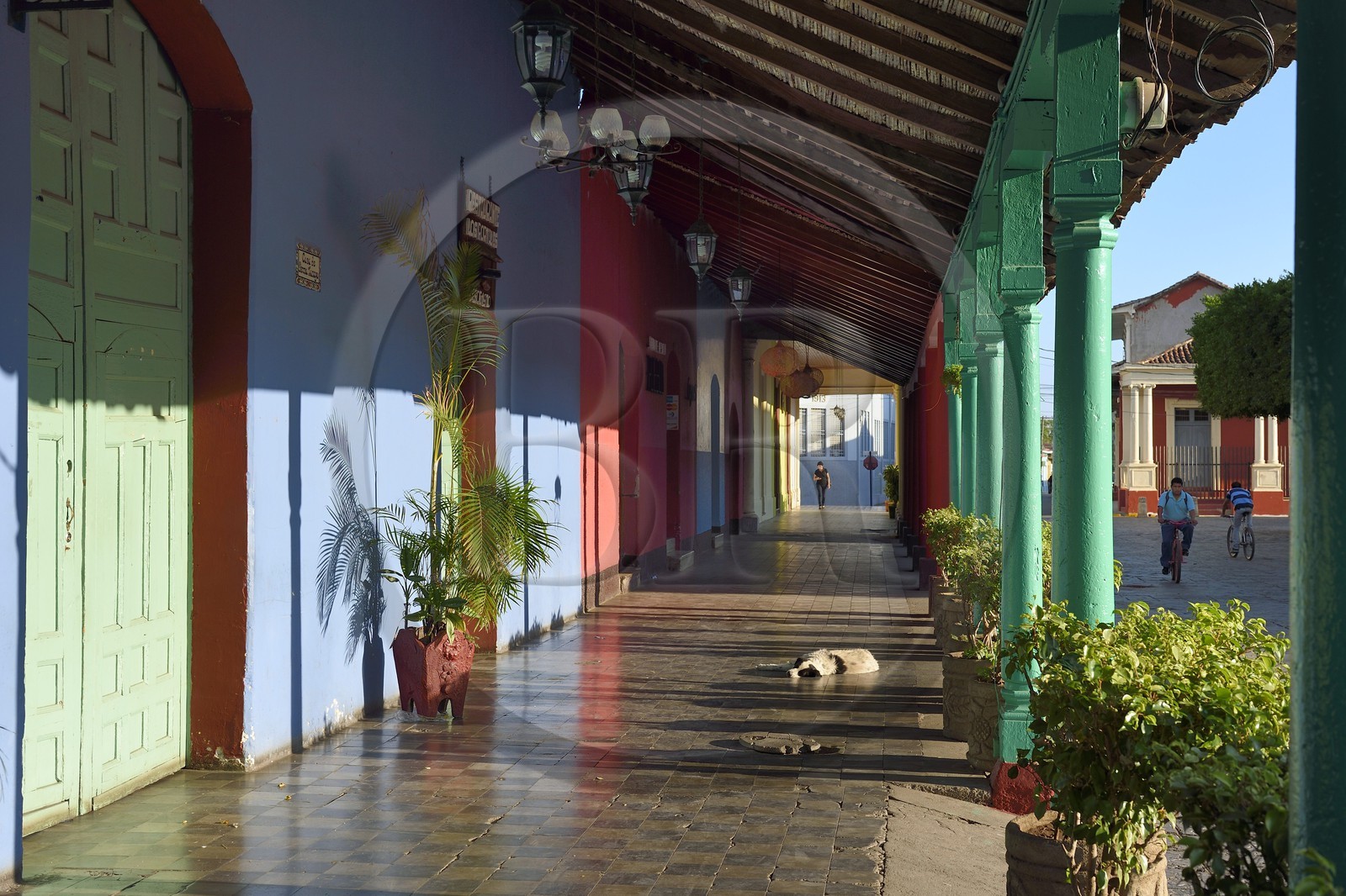 Nicaragua, Granada, maisons coloniales sur la Plaza de la Independencia