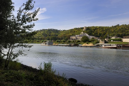 France, Val-d'Oise (95), parc naturel du Vexin français, la Roche-Guyon, labellisé Les Plus Beaux Villages de France, le château et la Seine