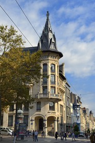 France, Meurthe-et-Moselle, Nancy, rue Saint-Jean, former Renauld bank and current BNP Paribas of Art Nouveau style