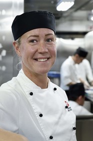 Groenland, cote ouest, bateau de croisière MS Fram de la compagnie Hurtigruten, les cuisines, la chef Karin Jansdotter