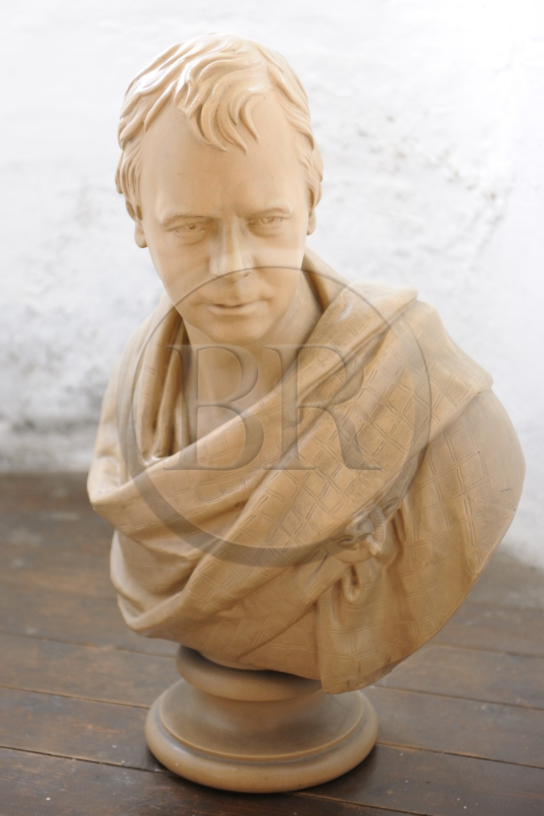 Royaume-Uni, Ecosse, région des Borders, vallée de la Tweed, château de Traquair House, buste de Sir Walter Scott