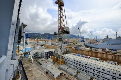 France, Var, Toulon, the naval base (Arsenal), Mistral (L9013) lead ship of the amphibious assault ship, a type of helicopter carrier, of the French Navy