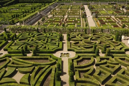 France, Indre et Loire, Loire Valley listed as World Heritage by UNESCO, Chateau de Villandry owned by Henry and Angelica Carvallo, formal gardens (jardins à la française)