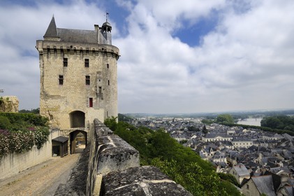 France, Indre et Loire, Loire Valley listed as World Heritage by UNESCO, Chinon, the castel and Joan of Arc (Jeanne d'Arc) Museum in the castle clock tower