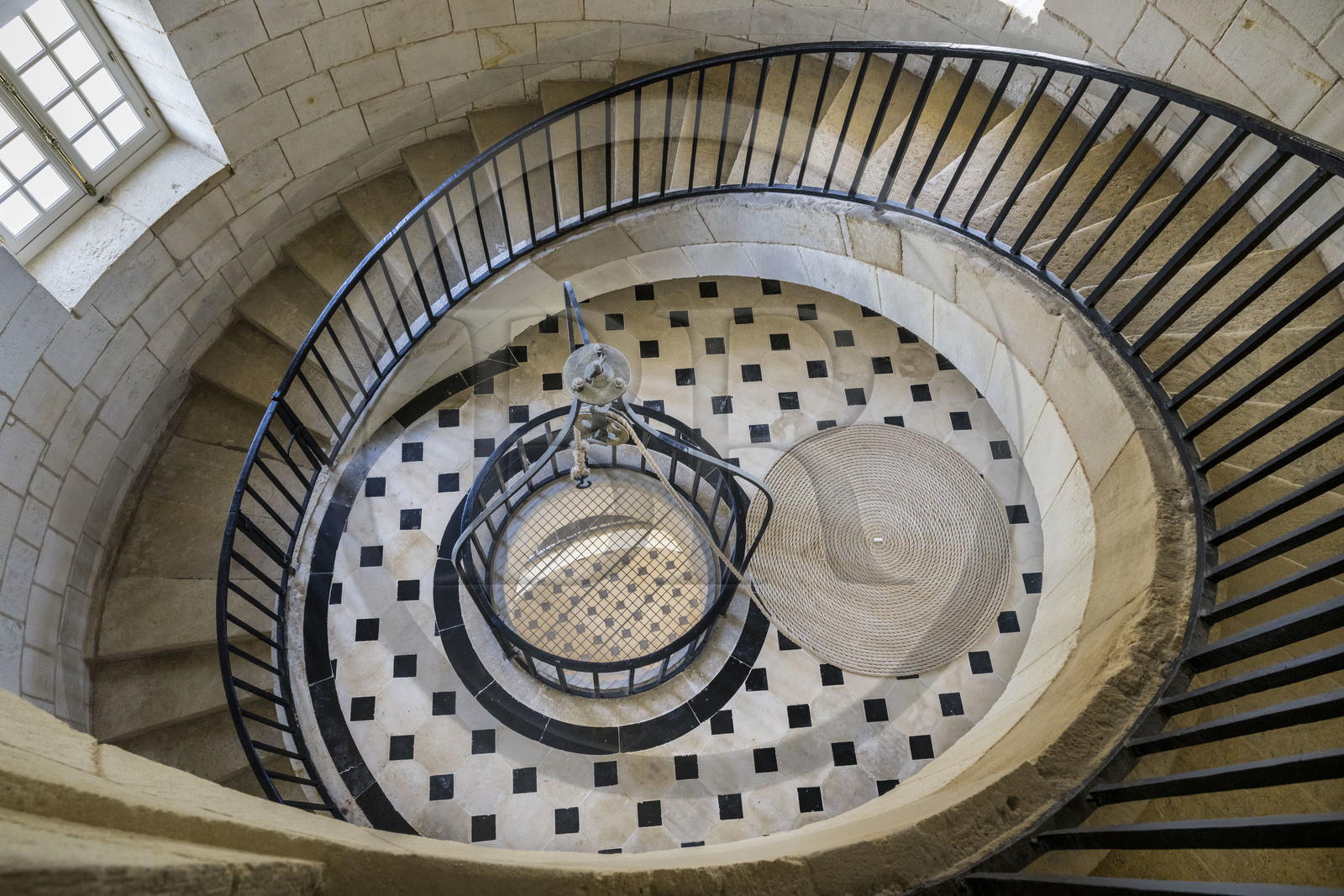 France, Gironde (33), le Verdon-sur-Mer, phare de Cordouan, classé Patrimoine Mondial de l'UNESCO, salle des lampes