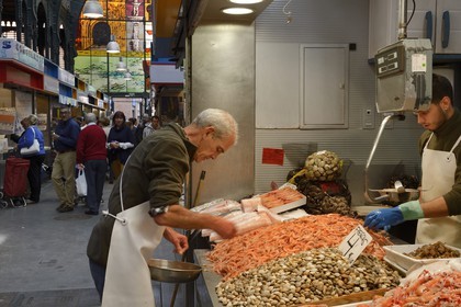Espagne, Andalousie, Malaga, Mercado Central de Atarazanas, le marché aux poissons dans le marché central