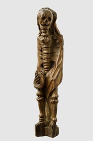France, Finistere, Morlaix museum, wooden sculpture of the seventeenth century representing the Ankou (personification of death in Breton mythology)