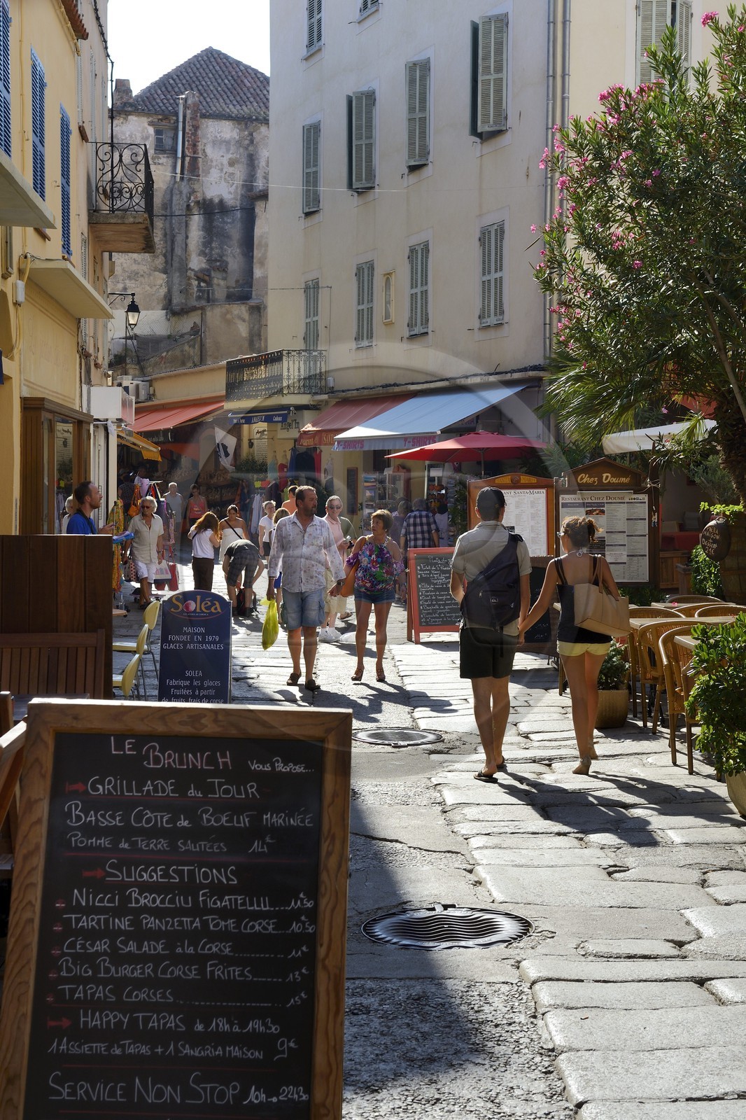 France, Haute Corse, Calvi, the rue Georges Clemenceau