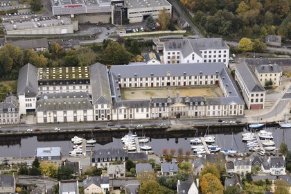 France, Finistere, Morlaix, former Tobacco Factory (aerial view)