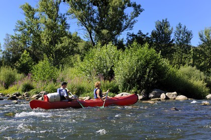 France, Hérault (34), vallée de l' Orb, descente en canoë-kayak de la rivière Orb au moulin de Travassac à Mons la Trivalle