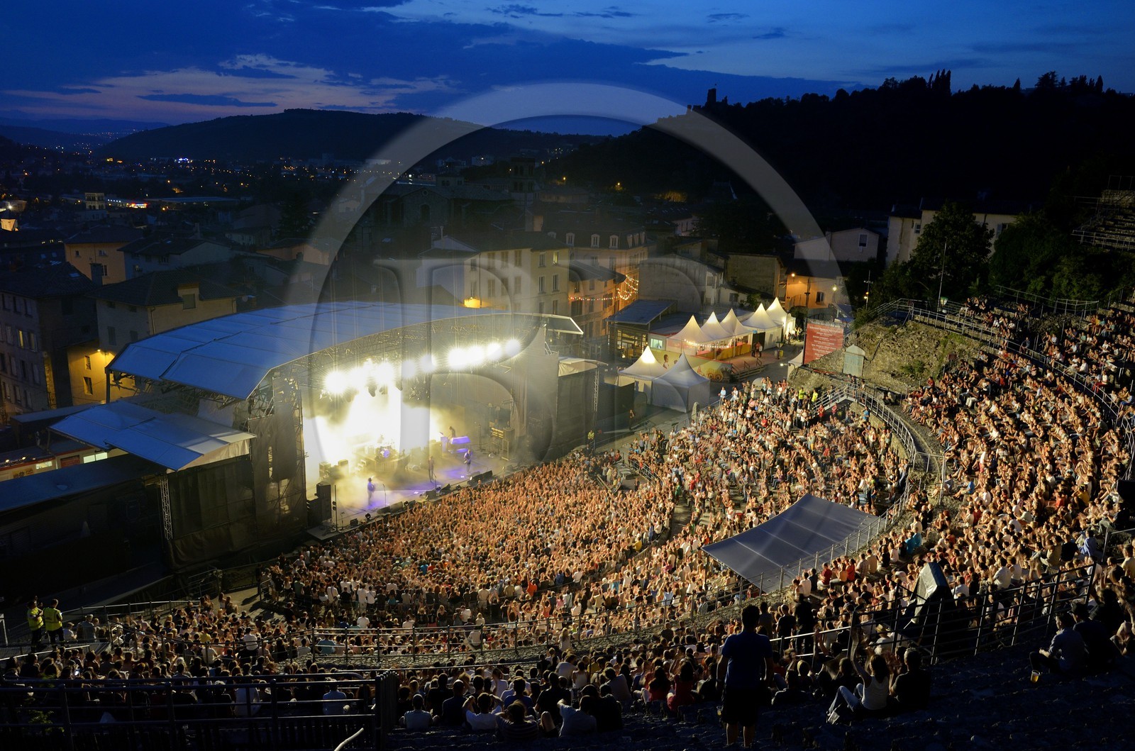 France, Isère (38), Vienne en bordure du Rhône, le théâtre antique aménagé pour recevoir le festival Jazz à Vienne