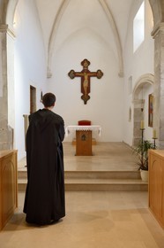 Croatia, Dalmatia, Dalmatian Coast, Tkon, Cokovac Benedictine monastery founded in 1125 on the island of Pasman, 6th century crucifix