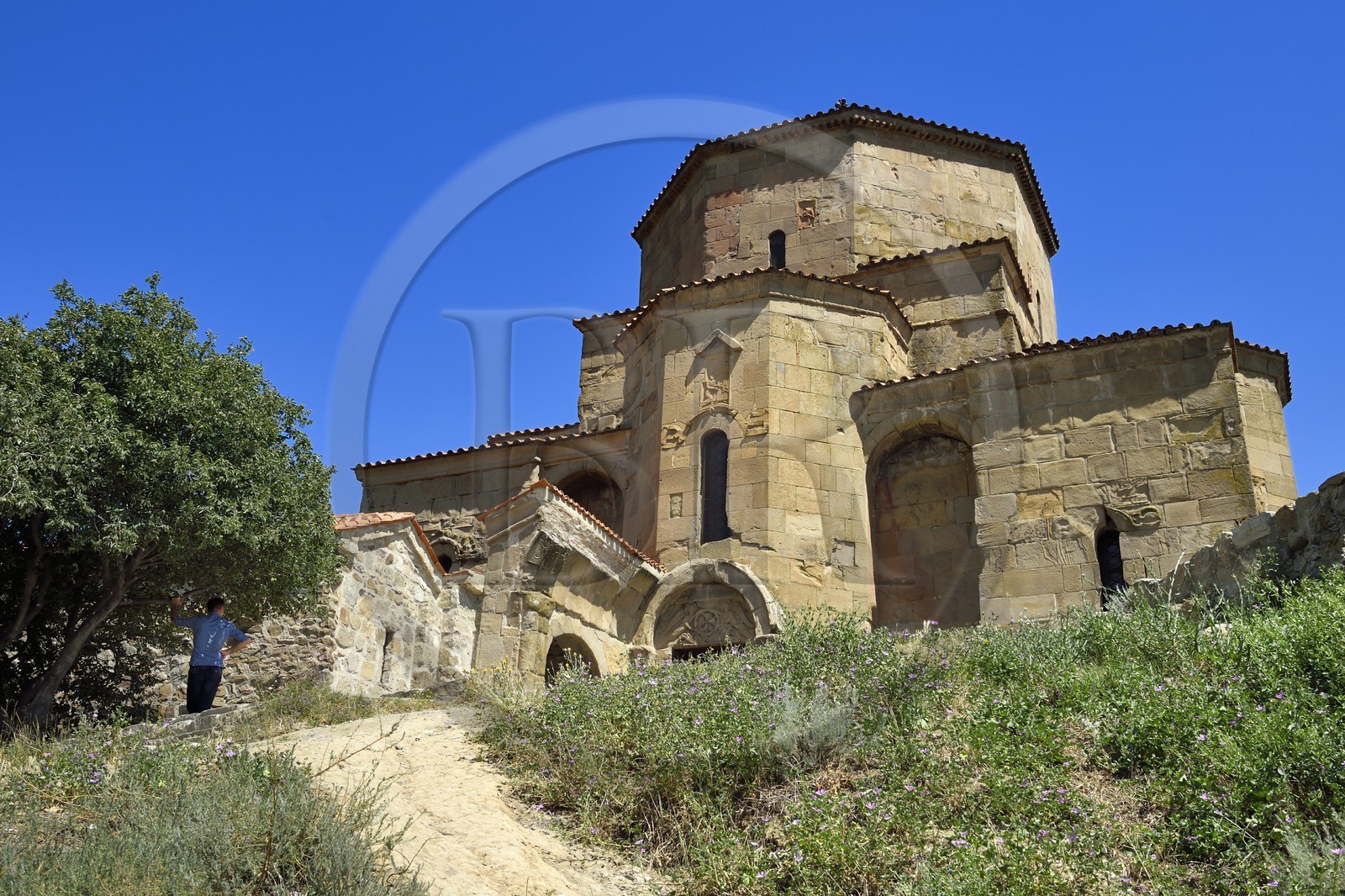 Géorgie, Mtskheta Mtianeti region, Mtskheta, monastère de Djvari (Jvari) ou monastère de la Croix, classé Patrimoine Mondial de l'UNESCO
