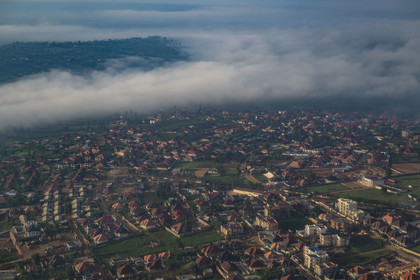 Rwanda, quartier résidentiel dans la banlieue Est de Kigali (vue aérienne)