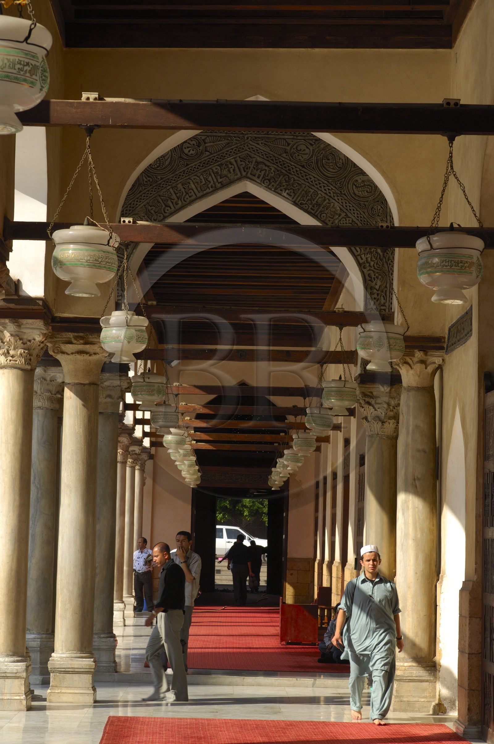 Egypte, Le Caire, cour de la Mosquée El-Azhar