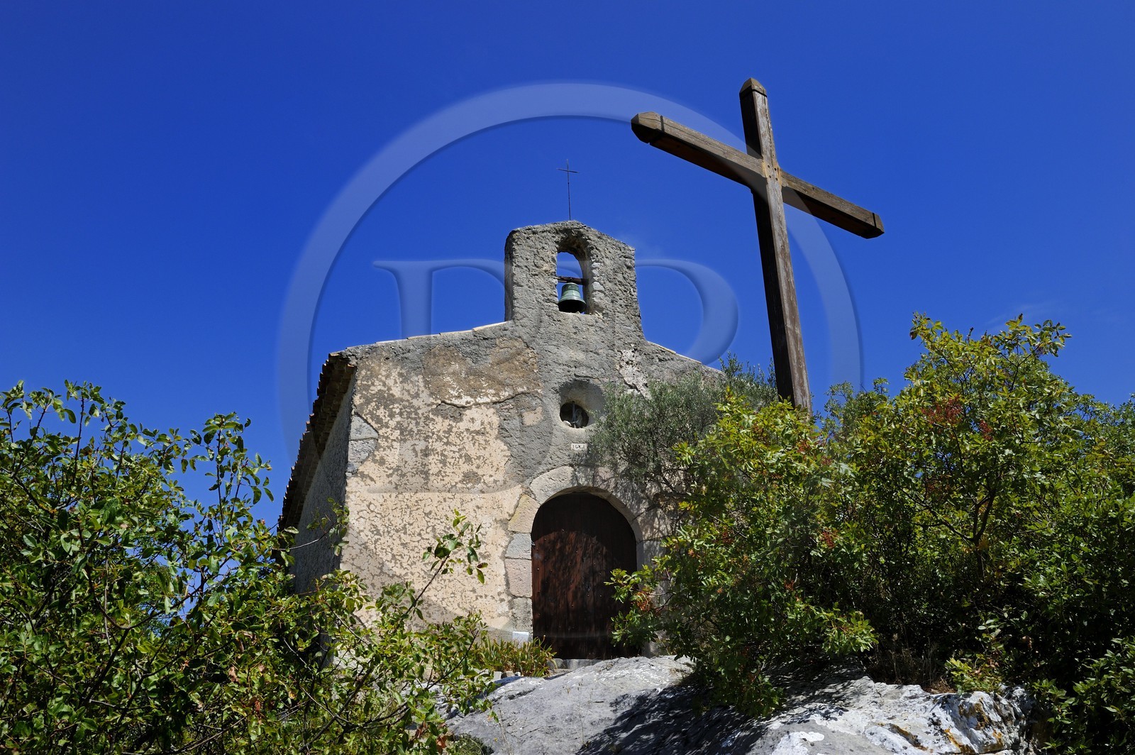 France, Var (83), Provence Verte, Bras, Chapelle Notre Dame de Bethléem (chapelle romane de l’Hôpital de Saint-Jean de Jérusalem) est le seul vestige de l’ancienne commanderie templière de Bras
