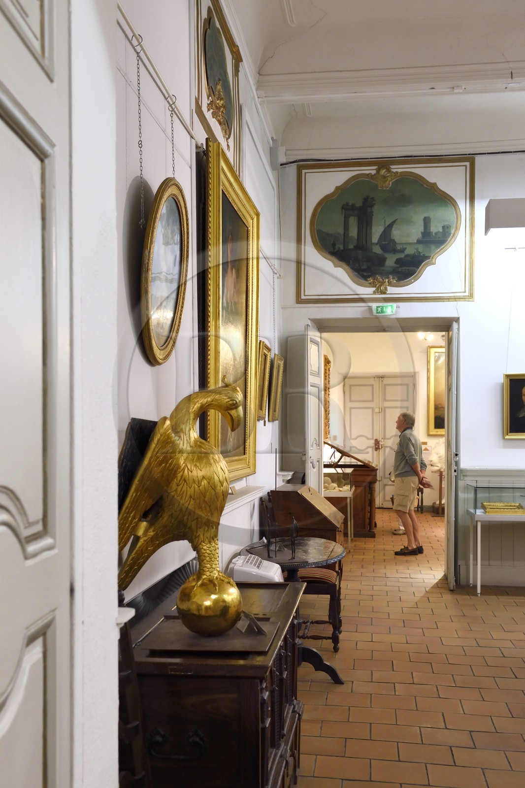 France, Var (83), Draguignan, Musée municipal, aigle de Saint Jean, lutrin en bois doré du XVème siècle