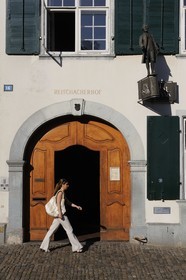 Switzerland, Basel, square of the Cathedral, Münsterplatz, Zum Issak restaurant