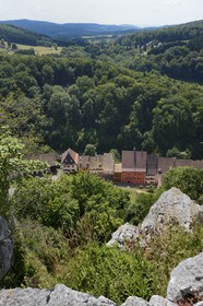 France, Haut Rhin, Sundgau, Ferrette at the heart of Alsatian Jura forest