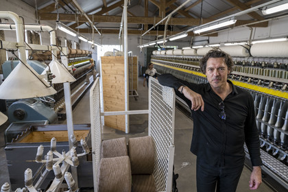 France, Vaucluse, L'Isle sur la Sorgue, Jean-Louis Brun, general manager of the Brun de Vian-Tiran Factory, wool textile industry, the spinning