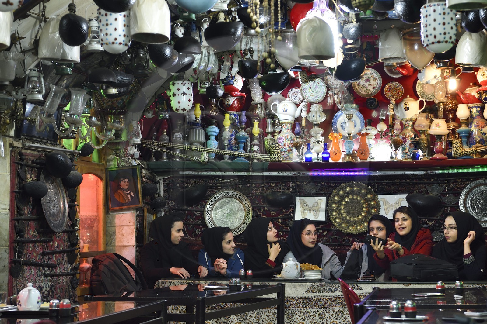 Iran, province d'Ispahan, Ispahan, la maison de thé et restaurant Chai Khaneh Azadegan