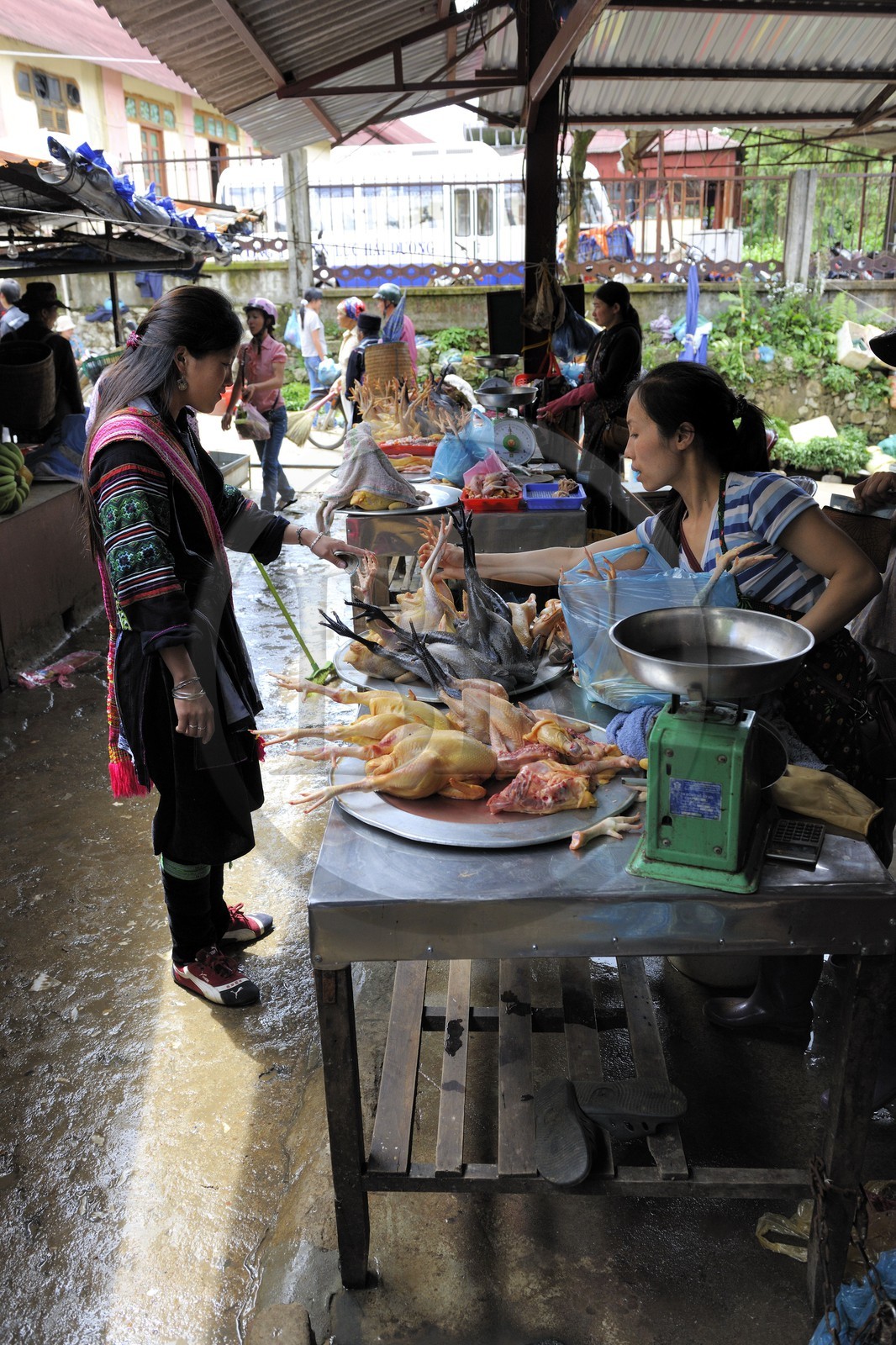 Vietnam, province de Lao Cai, marché de Sapa, la minorité Hmong Noir