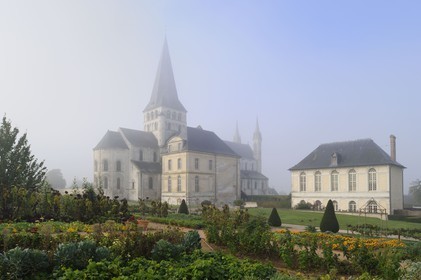 France, Seine-Maritime, Saint-Martin-de-Boscherville, Saint-Georges de Boscherville Abbey of the 12th century and the gardens