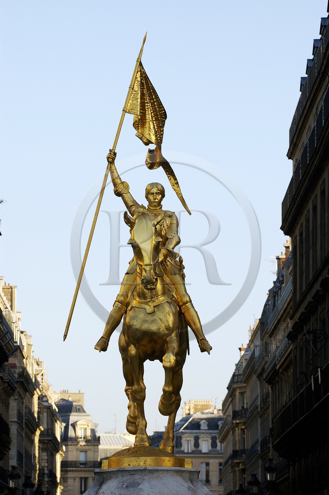 France, Paris, Jeanne d'Arc (Joan of Arc) statue on the pyramids square (next to the Tuileries gardens)