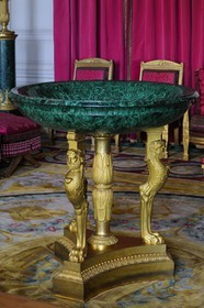 France, Yvelines, Chateau de Versailles, listed as World Heritage by UNESCO, the Grand Trianon, the Salon des malachites, malachite basins (1809)
