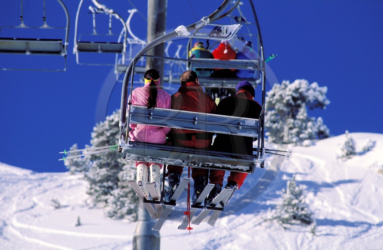 France, Savoie, Arcs, ski lift at the ski resort