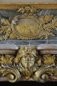 France, Yvelines (78), château de Versailles, classé Patrimoine Mondial de l'UNESCO, Salon d'Hercule, détail de la cheminée