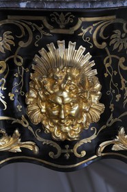 France, Yvelines, Chateau de Versailles, listed as World Heritage by UNESCO, the Grand Trianon, detail of a chest of drawers by Boule Workshop of 1846