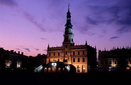 Poland, Lublin district, Renaissance city of Zamosc (Unesco World Heritage Site), the town hall on the market square
