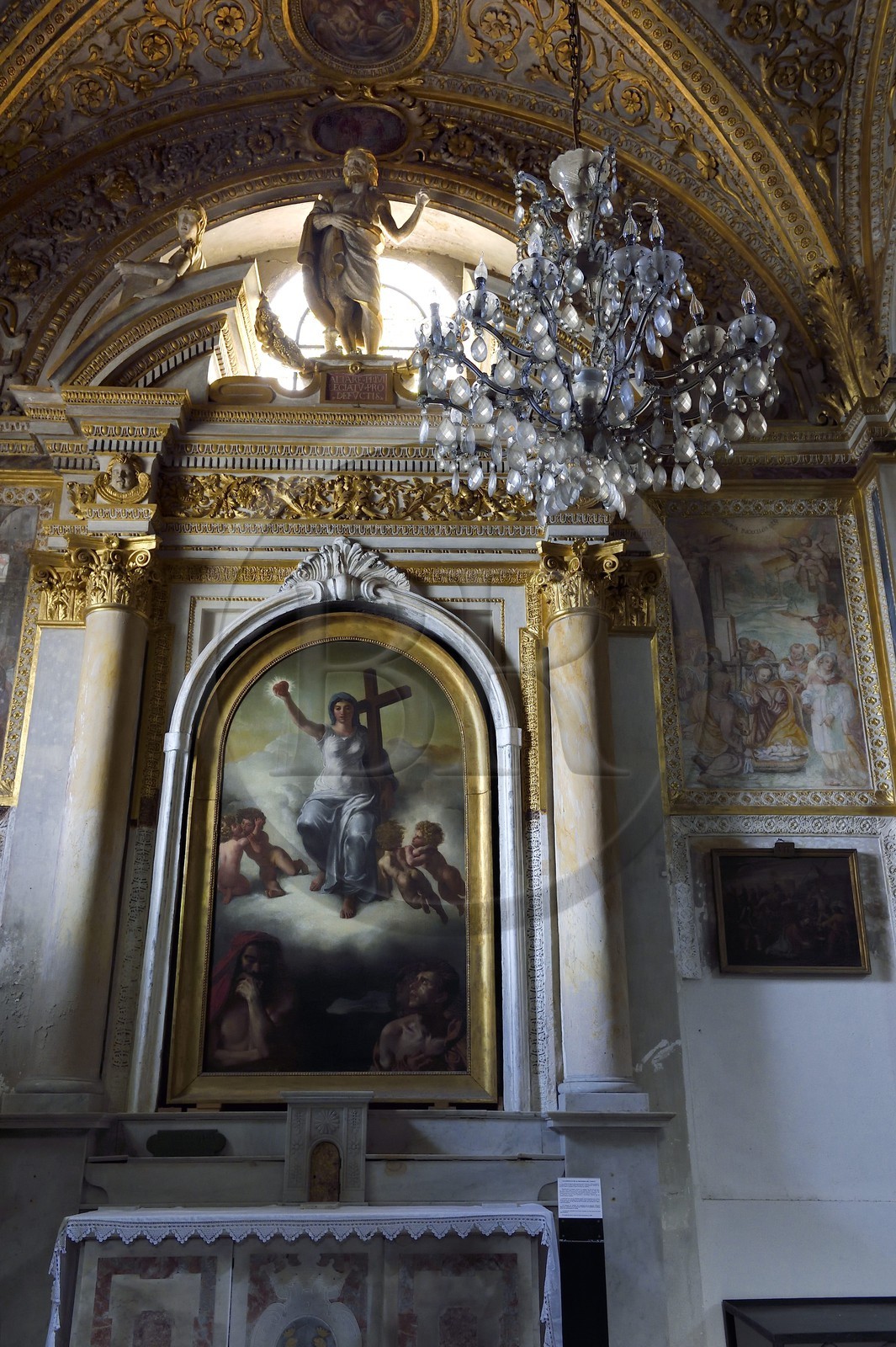France, Corse du Sud, Ajaccio, Cathedral of Our Lady of the Assumption (Santa Maria Assunta cathedral), Delacroix painting in the chapel of the Madonna del Pianto