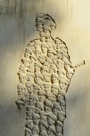 France, Moselle, Veckring, Maginot Line, Hackenberg Fortress, stele in memory of the 1940 fighters by sculptor Sylvain Divo