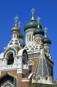 France, Alpes-Maritimes (06), Nice, la cathédrale orthodoxe russe Saint-Nicolas et Sainte-Alexandra construite en 1859 sur le boulevard Tzarévitch