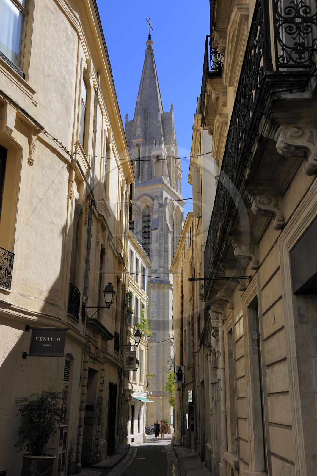 France, Hérault (34), Montpellier, centre historique, église Sainte Anne au bout de la rue du Petit Scel