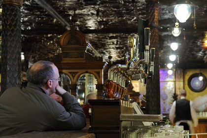 United Kingdom, Northern Ireland, Belfast, The Crown Liquor Saloon was founded in 1826 and is the unique pub to be part of the National Trust