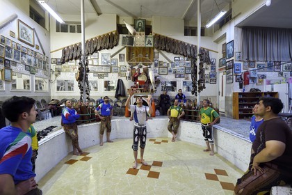 Iran, Isfahan Province, Isfahan, home of force (Zurkhaneh) where traditional Iranian national sport called Varzesh-e Pahlavani (Pahlevani and zoorkhaneh rituals) is practiced